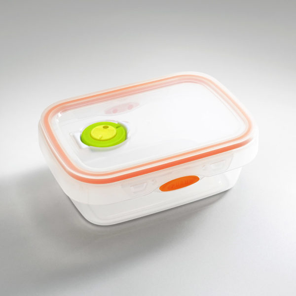 Stackable food container (650ml) with date indicator valve
