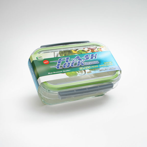 Rectangular shape Glass food container (485ml)