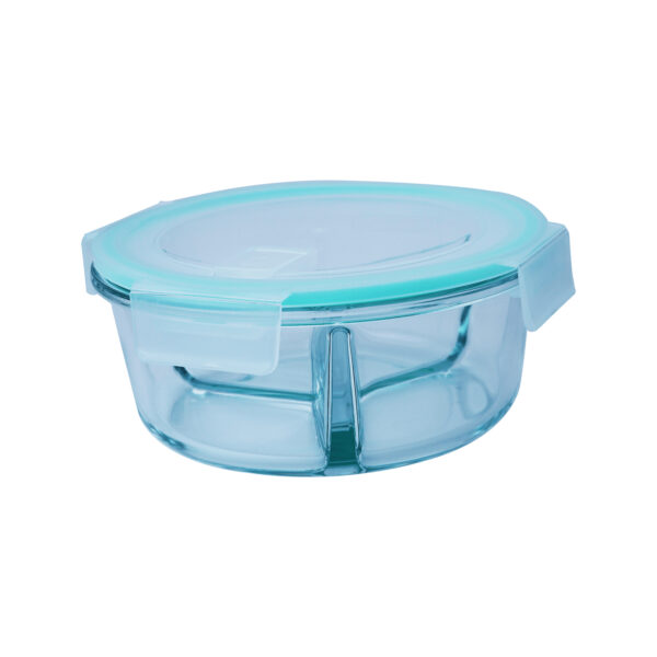 Round shape Glass Food Storage Container ( 3 compartment ) (950ml)